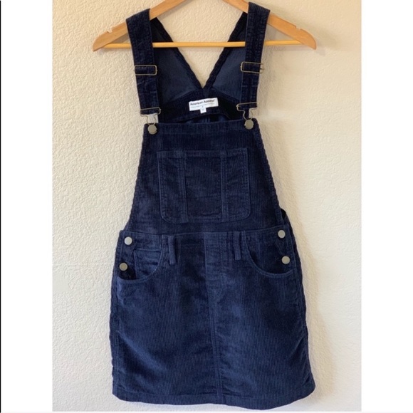 Corduroy Overall Skirt AA - Navy Blue - Picture 3 of 6